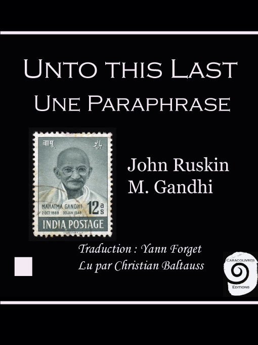 Cover image for Unto this last